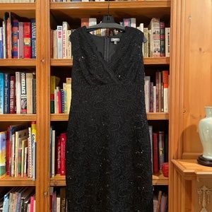 Neiman Marcus black sequin lace dress